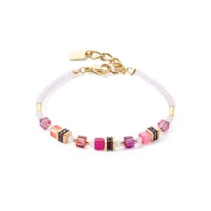 White Mini Cube Bracelet with Pink Shades