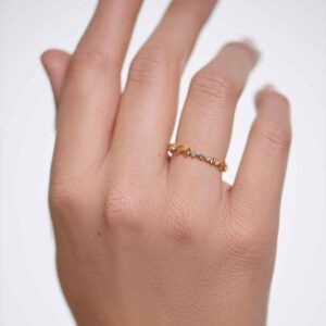 Papillon ring in 18k gold plated 925 silver