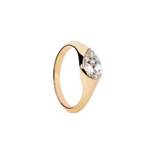Vanilla Stamp ring in 18k gold plated 925 silver
