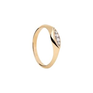 Vanilla Gala Stamp ring in 18k gold plated 925 silver