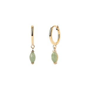 Vanilla Nomad Aventurine hoop earrings in 18k gold plated 925 silver