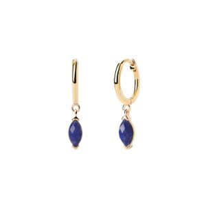 Vanilla Nomad Lapis Lazuli hoop earrings in 18k gold plated 925 silver