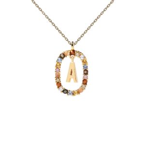 Letter A necklace in 18k gold plated 925 silver