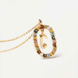 Letter C necklace in 18k gold plated 925 silver