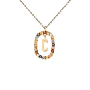 Letter C necklace in 18k gold plated 925 silver