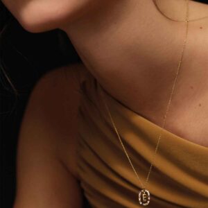 Letter E necklace in 18k gold plated 925 silver
