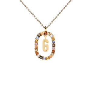 Letter G necklace in 18k gold plated 925 silver