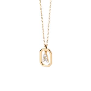 Mini Letter A necklace in 18k gold plated 925 silver