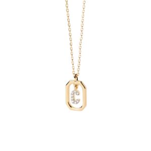 Mini Letter C necklace in 18k gold plated 925 silver