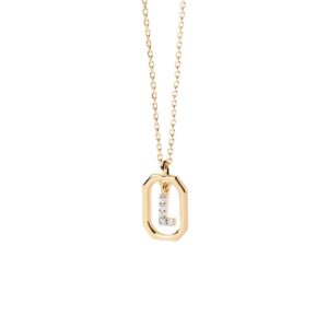 Mini Letter L necklace in 18k gold plated 925 silver