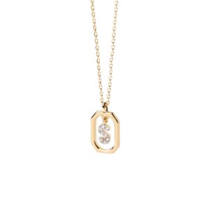 Mini Letter S necklace in 18k gold plated 925 silver