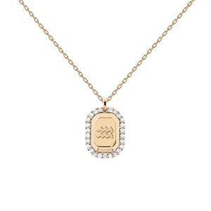 Zodiac Aquarius necklace in 18k gold plated 925 silver