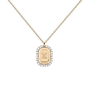 Zodiac Gemini necklace in 18k gold plated 925 silver