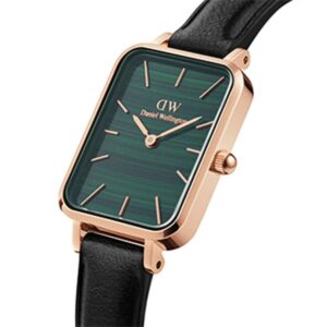 Quadro Pressed Sheffield Green Rose Gold Watch