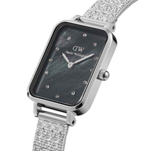 Quadro Lumine Mop Black Silver Watch