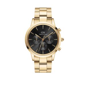 Iconic Chronograph Link Black Sunray Gold watch