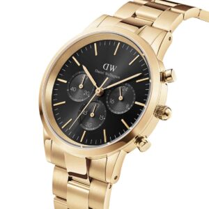 Iconic Chronograph Link Black Sunray Gold watch