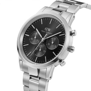 Iconic Chronograph Link Black Sunray Silver watch