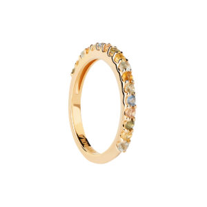 Rainbow Color Ring in 18k Gold Plated 925 Silver