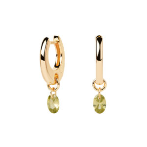 Green Lily Color Earrings in 18k Gold Plated 925 Silver