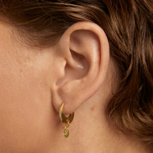 Green Lily Color Earrings in 18k Gold Plated 925 Silver