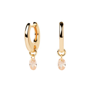 Peach Lily Color Earrings in 18k Gold Plated 925 Silver