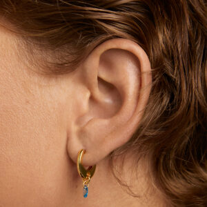 Colo blue and lily earrings in 18k Gold plated 925 Silver