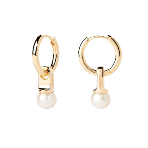 The New Essentials pearl hoops earrings