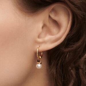 The New Essentials pearl hoops earrings