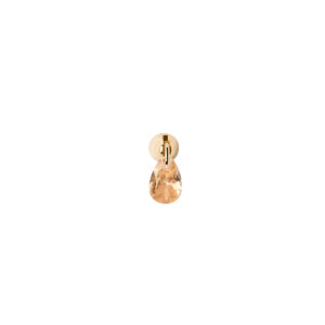 Peach Lily Color single earring in 18k Gold plated 925 Silver