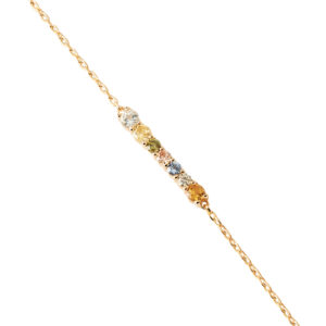 Color Rainbow Bracelet in 18k Gold Plated 925 Silver