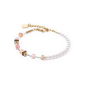 Bracelet with Pearls and Apricot GeoCUBE®