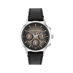 MODERN MESH SILVER WATCH BLACK STRAP