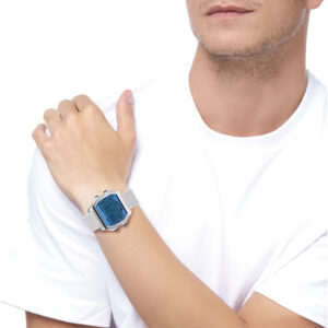 IAM DIGITAL SIZE L - Silver case and white strap
