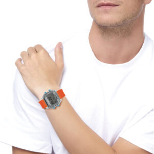 IAM DIGITAL SIZE L - Transparent grey case and orange strap