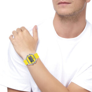 IAM DIGITAL SIZE L - Transparent and fluorescent yellow case with fluorescent yellow strap