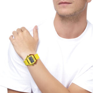 IAM DIGITAL SIZE L - Two-tone yellow and orange case with yellow silicone strap