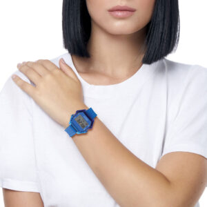 IAM DIGITAL SIZE M - Two-tone light blue and blue case with transparent blue strap