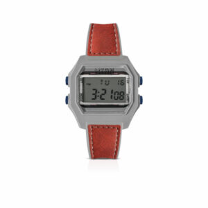IAM DIGITAL SIZE L - Gray soft touch case with gray silicone strap and red leather