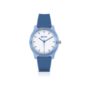 IAM ANALOG CASE L - Navy blue case and strap, white dial with navy blue details