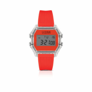 IAM DIGITAL SIZE L - Transparent and fluorescent orange case with fluorescent orange strap