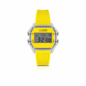 IAM DIGITAL SIZE L - Transparent and fluorescent yellow case with fluorescent yellow strap