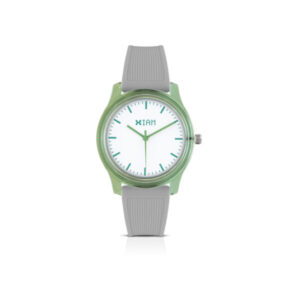 IAM ANALOG CASE L - Green case, white dial with green details, grey strap