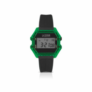 IAM DIGITAL SIZE M - Black and green case with black silicone strap