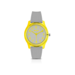 IAM ANALOG CASE L - Yellow case, grey dial with yellow details, grey strap