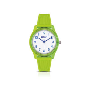 IAM ANALOG CASE L - Green case and strap, white dial with blue details