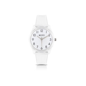 IAM ANALOG CASE M - Transparent case, white dial with black details and transparent strap<br>