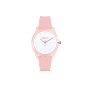 IAM ANALOG CASE M - Pink case and strap, white dial with pink details<br>