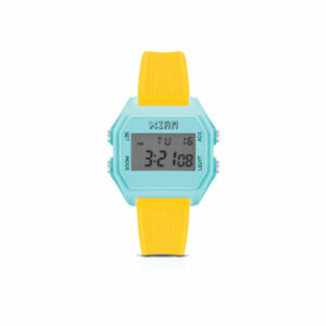 IAM DIGITAL SIZE M - Soft touch light blue case with fluorescent yellow strap