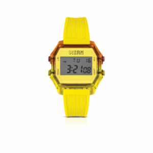 IAM DIGITAL SIZE L - Two-tone yellow and orange case with yellow silicone strap